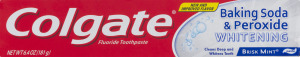 Colgate Fluoride Toothpaste Baking Soda & Peroxide Whitening Brisk Mint