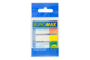 Закладки пластикові з клейкою смужкою 45x12мм №ВМ.2305-98 Buromax 5х20шт в асорт