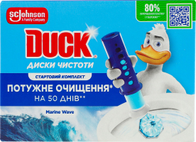 Очиститель унитаза гелевый в дозаторе Морская свежесть Диски чистоты Duck 36мл