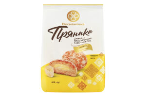 Пряники заварные глазированные с начинкой Со вкусом банана Dесняночка м/у 400г