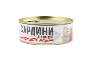 Сардини атлантичні в томатному соусі 240г ж/б з ключем Банга