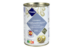 Оливки Премія зелені фаршировані анчоусами