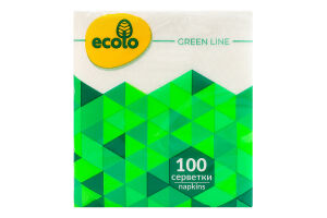Салфетки бумажные 240х210мм Green line Ecolo 100шт