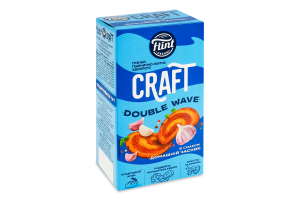 Грінки пшенично-житні хвилясті Домашній часник Double wave Craft Flint к/у 70г