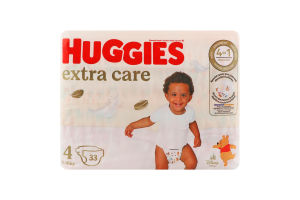 Подгузники для детей 8-16кг 4 Extra Care Huggies 33шт