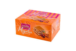 Торт бісквітний Медовик з вишнями 325г коробка Kalush Bakery