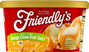 Friendly's Premium Ice Cream Orange Creme Fruit Swirl