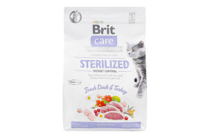 Корм сухий для дорослих кастрованих котів Fresh Duck&Turkey Sterilized Weight Control Care Brit м/у 2кг