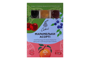 Мармелад ручной работы Вишня-черника-нектарин Марамельки ассорти Сетно к/у 60г