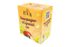 Сок пастеризованный восстановленный осветленный виноградно-яблочный Eva к/у 3л