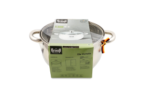 Каструля 4,5л з скляною кришкою 22см 26-238-126 Krauff