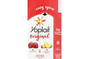 Yoplait Original Low Fat Yogurt Strawberry & Peach - 8 CT