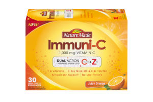 Nature Made Immuni-C 1,000 Mg Vitamin C Single Serve Stick Packs Juicy Orange - 30 CT