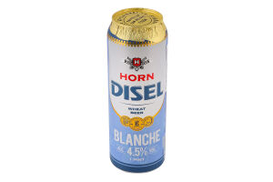 Пиво 568мл 4.5% світле нефільтроване пастеризоване ароматизоване Blanche Horn Disel з/б