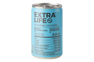 Напиток со стевией Релакс + антистресс Vitamine сocktail Extra Life ж/б 150мл