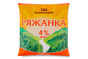 Ряженка 4% Галичанська м/у 400г