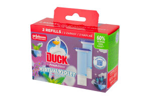 Очиститель унитаза гелевый в сменном блоке Виртуальный фиолет Диски чистоты Duck 2х36мл