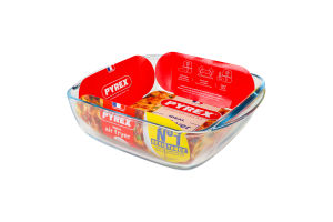 Форма скляна квадратна 2.2л 25x22х7см №212В100/7948 Air fryer Pyrex 1шт