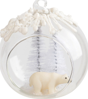 Прикраса ялинкова Куля з Полярн ведмедем скло 8см