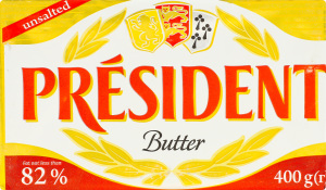 Масло кисловершкове 82% несолоне President м/у 400г