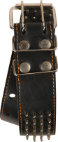Ошейник Collar двойной шипы кожа черн.45мм*56-68см