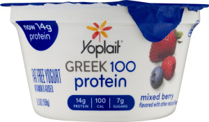 Yoplait Greek 100 Protein Fat Free Yogurt Mixed Berry