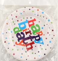 Тарілка паперова d17см №WB240411001 Happy birthday Ningbo Union Point Imp&Exp Co. Ltd 10шт
