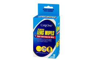 CareOne Pocket Sized Streak-Free Lens Wipes Extra-Large - 20 CT