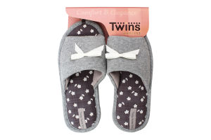 Тапочки открытые домашние женские №4568 Twins 36-37 gray