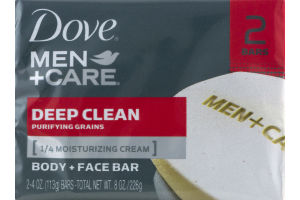 Dove Men+Care Body and Face Bar Soap Deep Clean - 2 CT