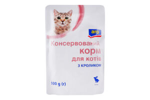 Корм консервований для котів з кроликом Aro д/п 100г