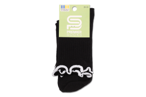 Шкарпетки дит Premier socks високі рюш чорн р20-22