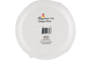 Ahold Peppermint Print Designer Plates - 45 CT