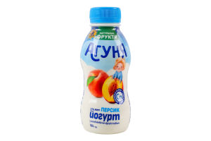 Йогурт 2.7% для детей от 8мес с наполнителем фруктовым Персик Агуня п/бут 185г
