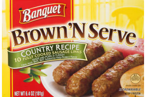 Banquet 'N Serve Country Recipe Cooked Sausage Links - 10 CT
