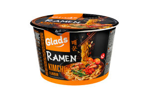Лапша быстрого приготовления с соусом со вкусом Кимчи с сахаром и подсластителем Рамен Glads ст 105г