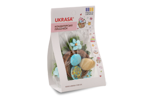Набір кондитерських прикрас Великоднє гніздечко оздоблене писанками Ukrasa