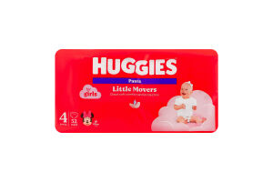 Трусики-подгузники для девочек 9-14кг 4 Little Movers Pants Huggies 52шт