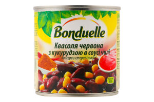 Фасоль красная с кукурузой в соусе чили консервированная стерилизованная Bonduelle ж/б 430г