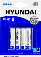 Батарейка AAA4 1.5V LR03 Super Alkaline Hyundai 4шт
