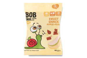 Снек фруктовий для дітей від 12міс Apple-pear Baby Bob Snail м/у 40г