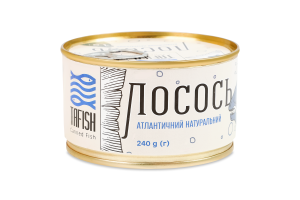 Лосось атлантический натуральный стерилизованный TaFish ж/б 240г