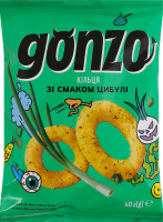 Кільця кукурудзяні зі смаком цибулі Gonzo м/у 40г