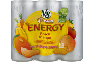 V8 V-Fusion +Energy Peach Mango - 6 PK