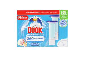 Очиститель унитаза гелевый Морская свежесть Диски чистоты Duck 2х36мл