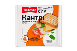 Сыр 50% полутвердый ломтики нарезанные Кантри с ароматом топленого молока Комо м/у 185г