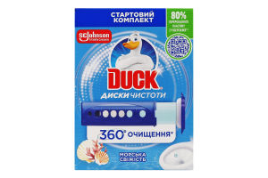 Очиститель унитаза гелевый в дозаторе Морская свежесть Диски чистоты Duck 36мл