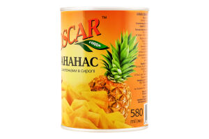 Ананас шматочками в сиропі Oscar foods з/б 565г