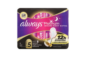 Прокладки гигиенические ароматизированные Secure Night Extra Platinum Always 8шт