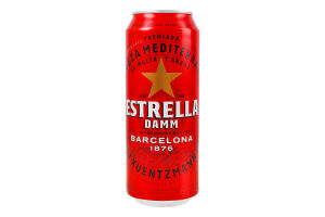 Пиво 0.5л 4.6% светлое фильтрованное солодовое пастеризованное Barselona Estrella Damm ж/б